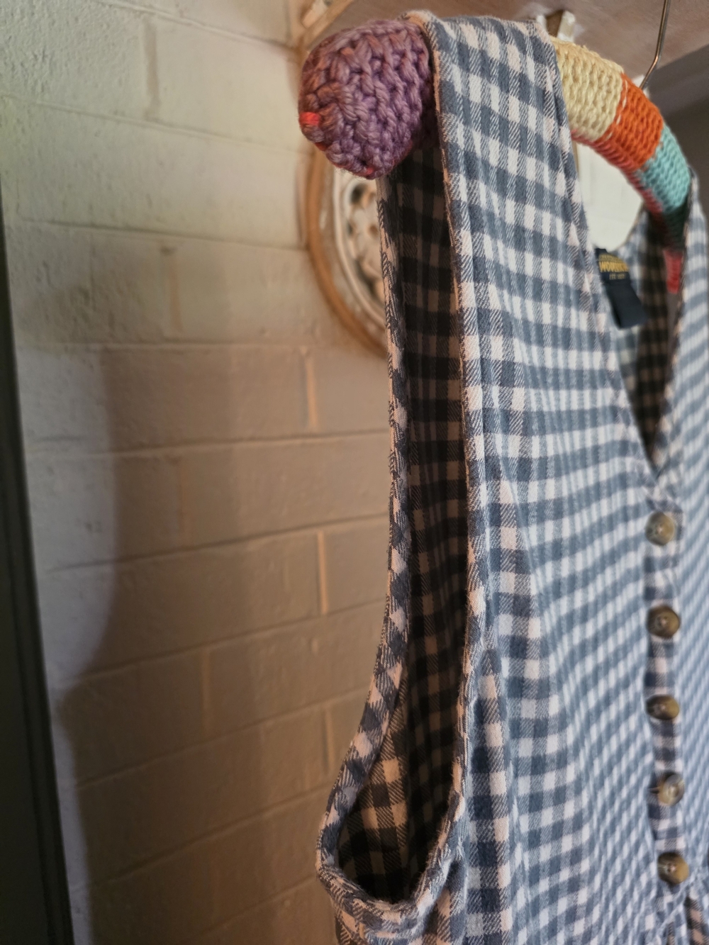 Woolrich Navy and White Gingham Midi Dress - Picture 6 of 10